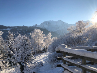 Chalet familial face au Mt Blanc, jacuzzi